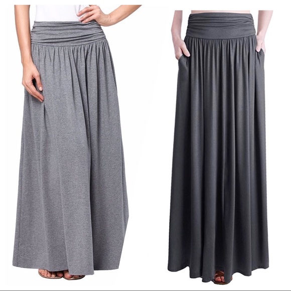 🎊RESTOCKED🆕Charcoal Maxi Skirt w Pockets🖤NWT🖤 - Picture 4 of 7